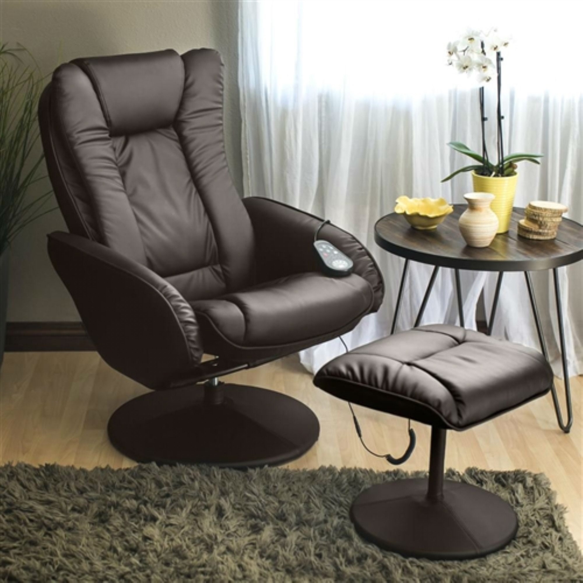 Sturdy Brown Faux Leather Electric Massage Recliner Chair W Etsy