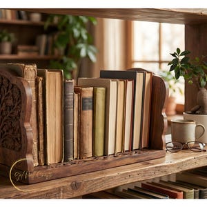 Unique Handmade Wooden Book Stand, Adjustable Expandable Book Holder, Perfect Gift for Book Lovers and Readers