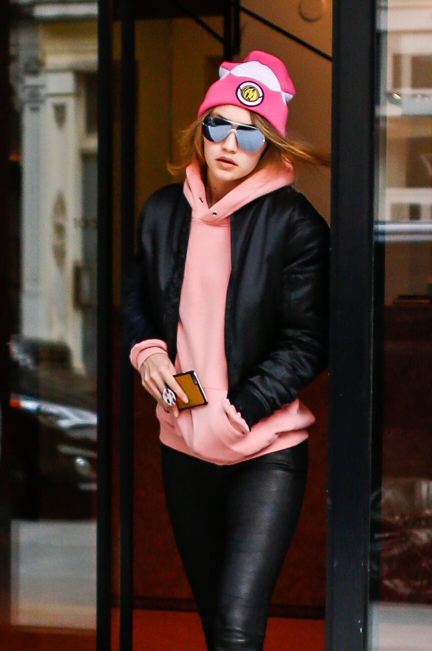 Buy Gigi Hadid Candy Pink Casual Asymmetric Biker Leather Jacket Celebrity  Edition Online in India - Etsy