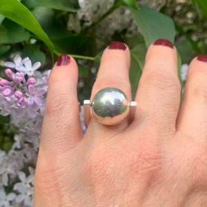 Sterling Silver Modernist Statement Ball Ring 925 Mexico Size 6.5