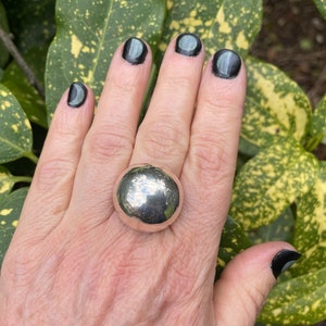 Sterling Silver Modernist Statement Domed Ball Ring 925 Mexico