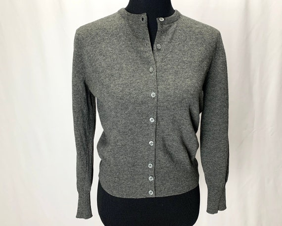 Gray 1950's Catalina Lamb's Wool Cardigan