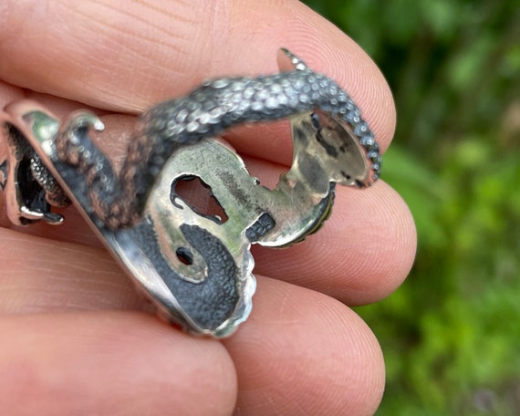 Bague Serpent Argent Sterling Vintage - Taille 53, Avec Patine D'âge (petit Défaut Réparable)