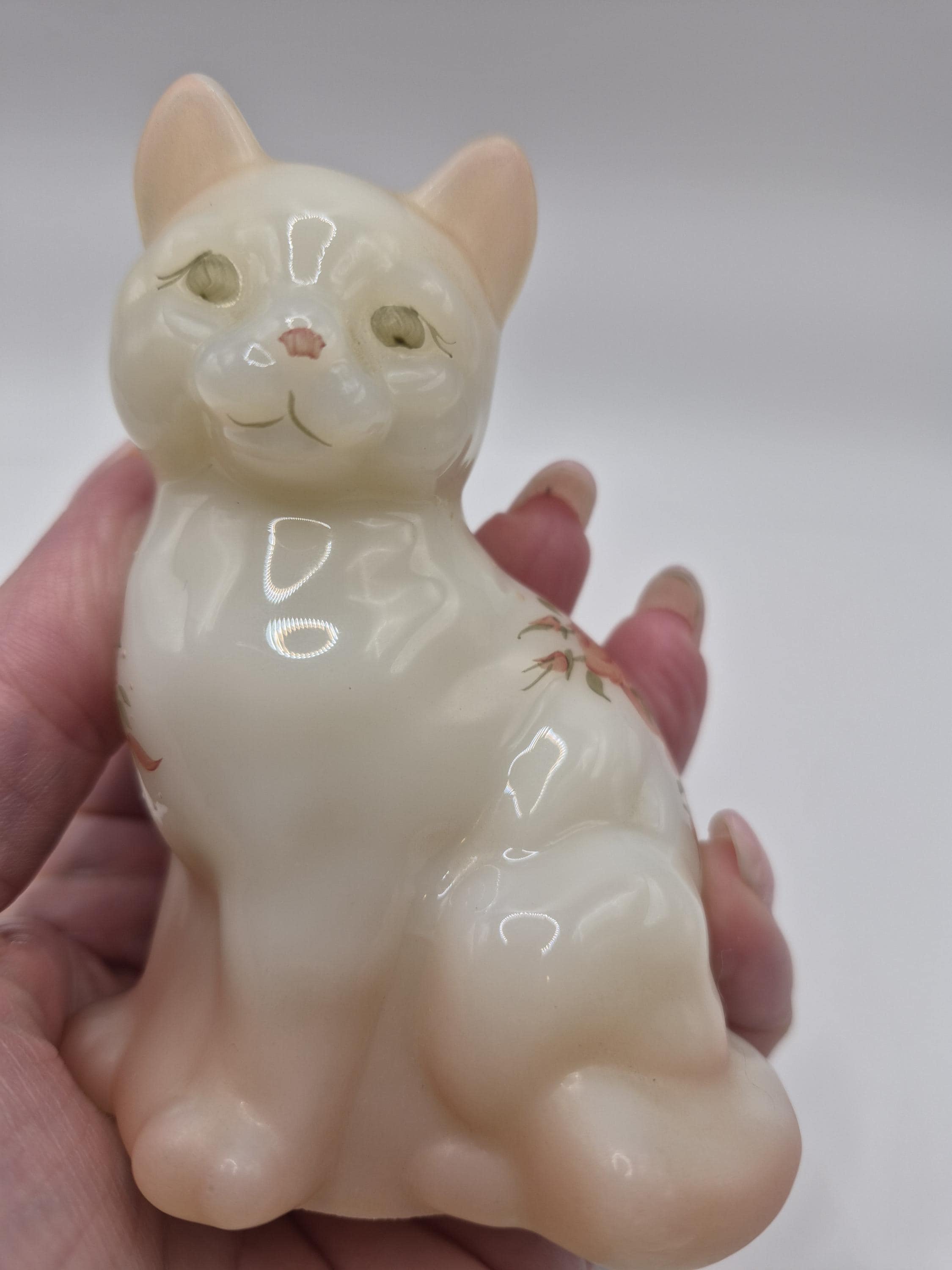 Fenton Glass Pink Cat - Etsy