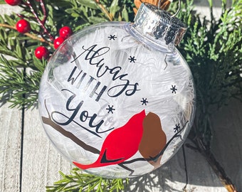 Memorial Ornament Cardinals, Cardinal Remembrance Ornament, Cardinal Pair, Memorial Christmas Ornament, Cardinal Memorial Gift,