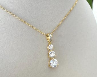Moissanite Necklace for Women 6.5mm 1.80ct – GRA Certified, Gold-Plated 925 Sterling Silver Fine Jewelry