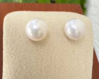 White Luxury Akoya Pearl Earrings | 7.0-8.0mm | 14K Gold | Fine Jewelry