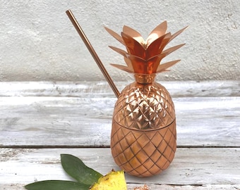 Medium Metal Pineapple Cocktail Cup - Rose Gold