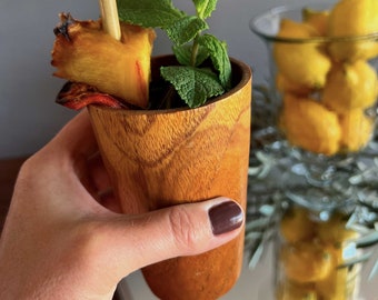 Wooden High Ball Cocktail Cup