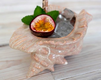 Taza Tiki de Concha Marina - Coral