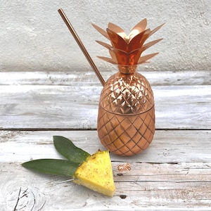 Medium Metal Pineapple Cocktail Cup - Rose Gold