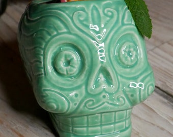 Day of the Dead Cocktail Mug Green