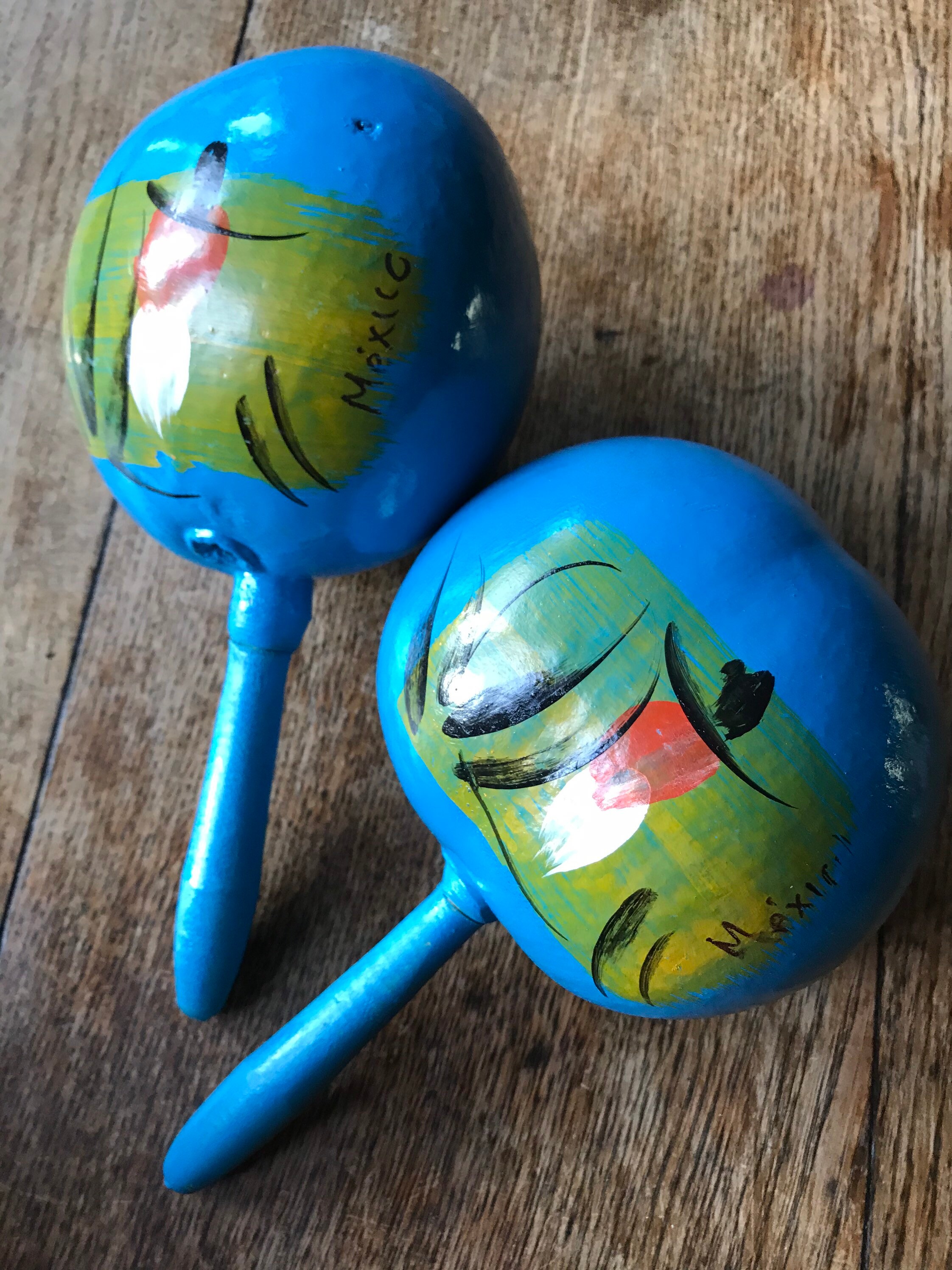 Mexican Hand Painted Maracas Birthday Gift Etsy