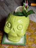 Handcrafted Lime Green Day of the Dead Skull Mug – Ceramic Tiki Barware product logo