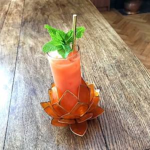 Lotus Flower Cocktail Glass - Orange