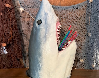 Giant Shark Head Cocktail Sharer: 5L Party Drink Bowl, Handmade Centerpiece