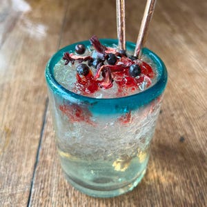 Mexicaanse cocktailbeker, turkooizen rand