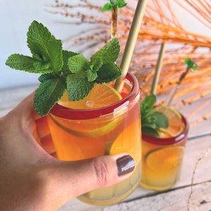 Mexican Cocktail Tumbler, Red rim