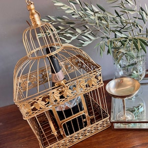 Gold Vogelkäfig Flasche servieren