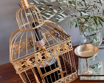 Gold Bird Cage Bottle Serve