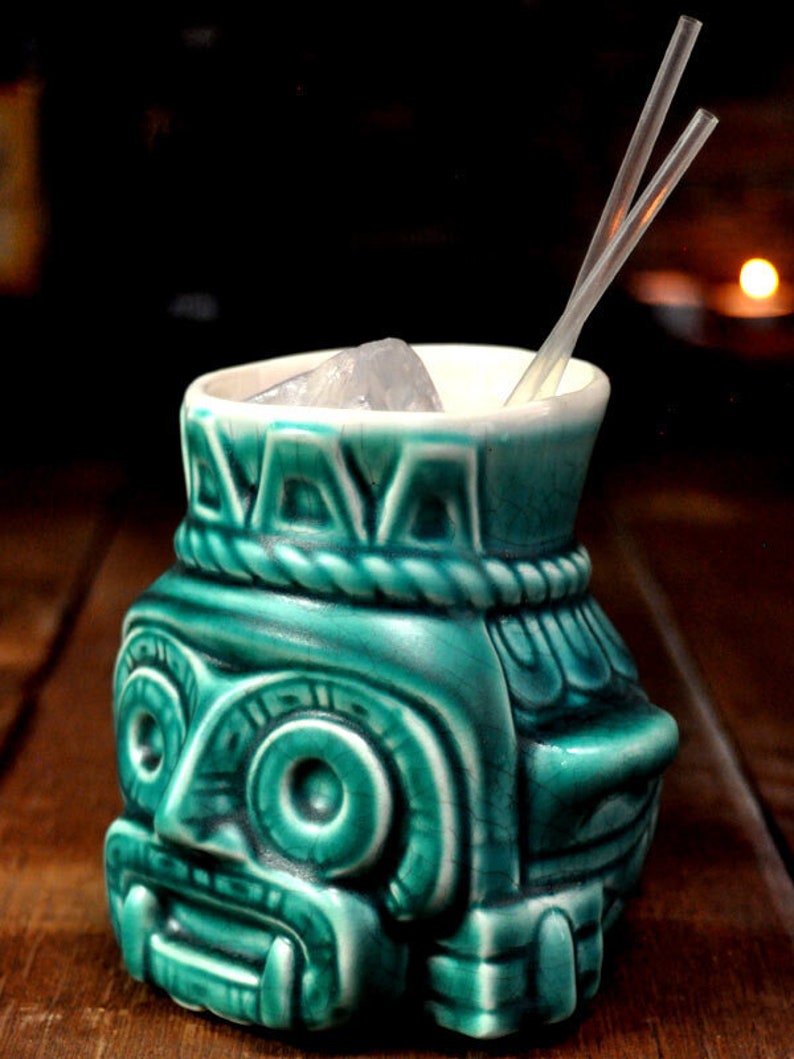 Aztec god ceramic tiki mug image 2