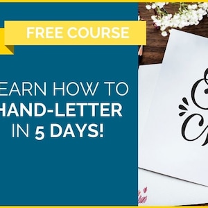Kostenloser Hand Lettering Kurs | Brush Lettering lernen | Übungsbuch für Anfänger | Kalligraphie | Sofort Download