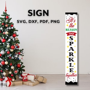 Christmas Sign Svg, Christmas Porch Leaner Svg, Vertical Christmas Sign Svg, Welcome Front Porch Png, Cut Files for Cricut Silhouette