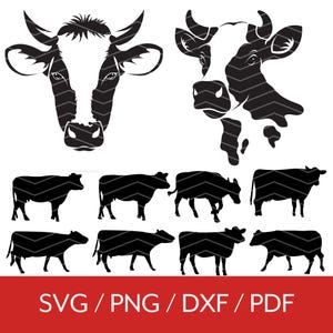 Cow SVG Bundle, Cow Clipart Png, Cow Clipart, Cow Silhouette, Sublimation Design, Cow Girl Svg, Cow Svg Cut File for Cricut & Silhouette