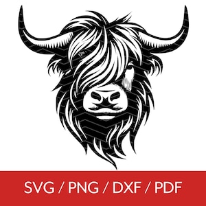 Highland Cow SVG, Highland Cow Clipart Png, Baby Highland Cow Vector, Cow Silhouette, Sublimation Design, Cut File for Cricut & Silhouette