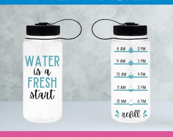Water Is a Fresh Start SVG, Water Tracker Cut File, Water Bottle svg, Hydration Motivation, Fitness DXF, Water Intake PNG, Instant Download