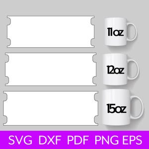 11, 12, 15 Unzen Becher Vorlage, Voll Wrap Becher Vorlage, Sublimationsbecher Vorlage, Cricut Becherpresse Vorlage, Becherwickelvorlage SVG für Cricut