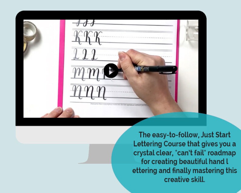 Just Start Lettering Online Course Hand Lettering Course | Etsy
