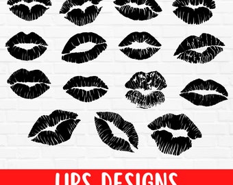 Lips SVG Bundle, Lips Png files, Red Lips Svg, Kiss Valentines Day SVG, Love Svg, Digital Download Cut Files Clip Art Cricut & Silhouette
