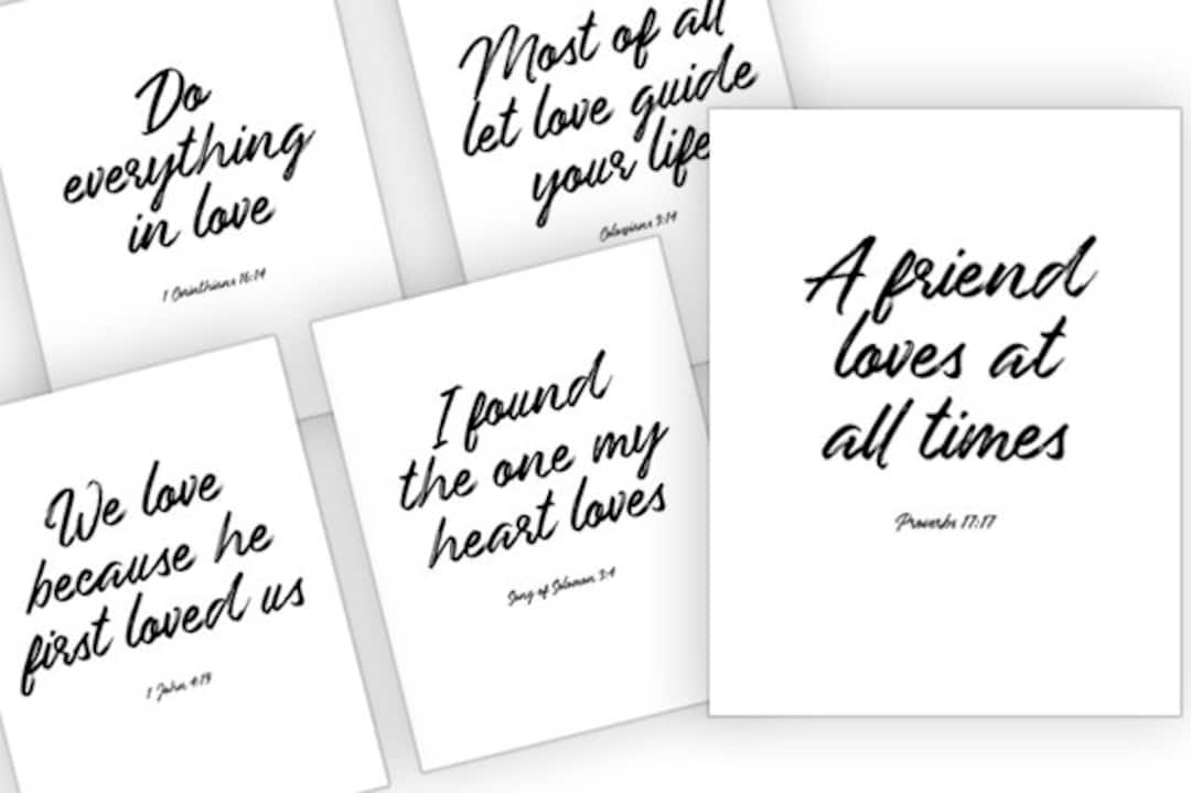 Set of 5 Printable Bible Verse Wall Art Printables, Instant Download 11 ...