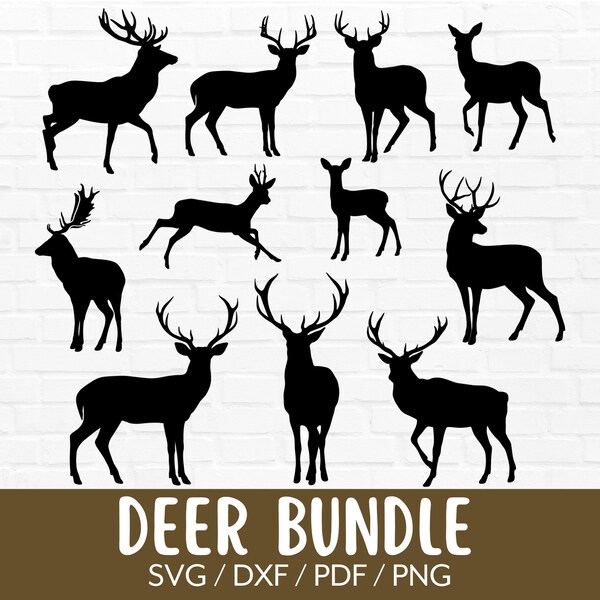 Deer Svg, Deer Png, Deer Antlers Svg, Deer Hunting Svg, Deer Head SVG, Buck Rack Svg, Reindeer Svg Png Cut File Clip Art Cricut & Silhouette