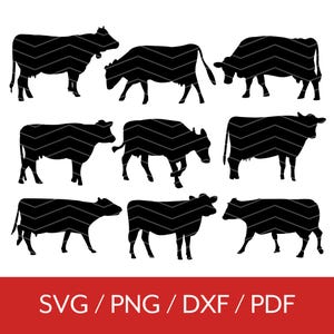 Cow SVG Bundle, Cow Clipart Png, Cow Silhouette Clipart, Cow Silhouette, Sublimation Design, Cow Girl Svg, Cut File for Cricut & Silhouette