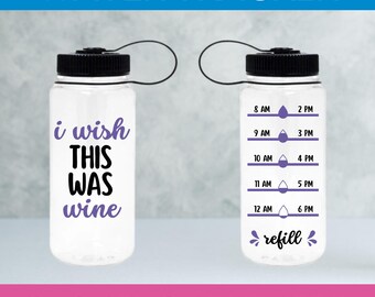 I Wish This Was Wine Water Tracker SVG, inname waterfles tracker, fitness en hydratatie PNG, herinnering meer water drinken, motivatie sportschool leven