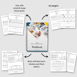 How to Hand Letter Kurs Arbeitsbuch | Brush Lettering Übungsbuch für Anfänger | Kalligraphie | Sofort Download