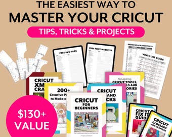 Cricut Crafters Toolbox | Beginner Cricut Guide + SVGs + Project Ideas | Digital Bundle for Cricut Joy, Explore, Maker, Design Space Tips