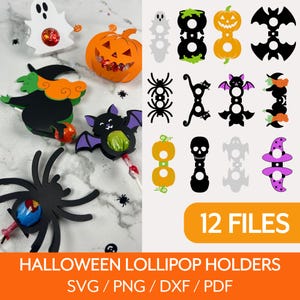 Halloween-Lollipop-Halter SVG, Kinder-Süßigkeiten-Halter-Svg, Halloween-Leckerli-Box, Cricut Layered Lollipop-Vorlage, DIY Fertigkeit, Sucker-Halter SVG