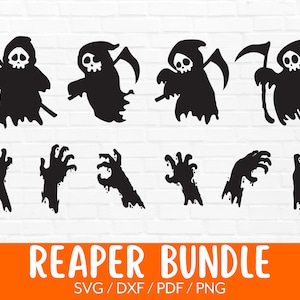 Grim Reaper SVG Bundle, Halloween Grim Reaper SVG, Scary Hands Vector, Halloween Svg, Shirt SVG, Clipart, Cut File for Cricut & Silhouette