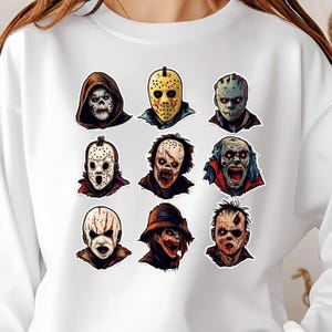 Halloween Horror Characters Png, Horror Movie Killers, Friends Horror Characters Png, Happy Halloween Gift Png, Halloween Shirt Design