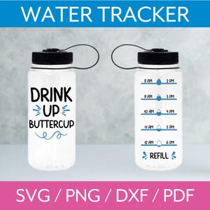 Boire renoncule eau Tracker SVG, bouteille d'eau Tracker PNG, Fitness & hydratation fichier de coupe, motivation boire plus d'eau, rappel de vie de gym