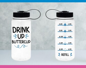 Drink Up Buttercup Water Tracker SVG, Water Bottle Tracker PNG, Fitness & Hydration Cut File, Drink More Water Motivation, Gym Life Reminder