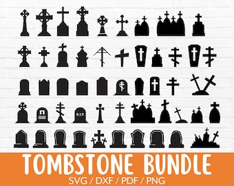 Tombstone SVG Bundle, Graveyard SVG, Rip Vector, Halloween Svg, Scary Shirt SVG, Fall Autumn Clipart, Cut File for Cricut & Silhouette