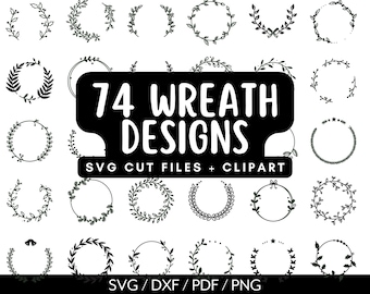 Wreath SVG Bundle, Floral Wreath SVG, Laurel Wreath Frame SVG, Wedding Wreath Svg, Wreath Monogram Circle Frame, Circle Svg Bundle Cricut