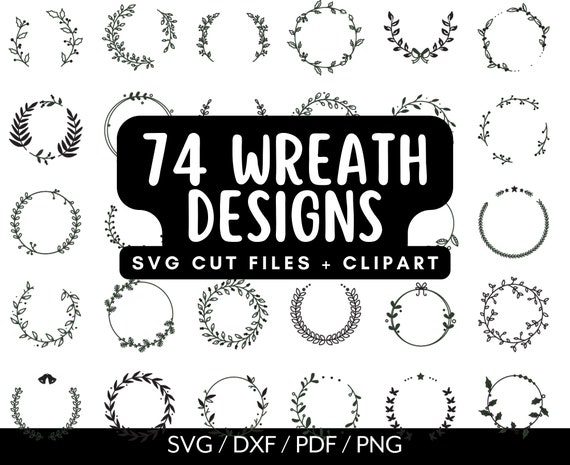 Wreath SVG Bundle, Floral Wreath SVG, Laurel Wreath Frame SVG, Wedding Wreath Svg, Wreath Monogram Circle Frame, Circle Svg Bundle Cricut