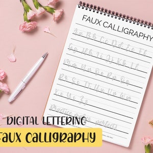 Faux Calligraphy for Beginners, Intro to Lettering Practice Sheets