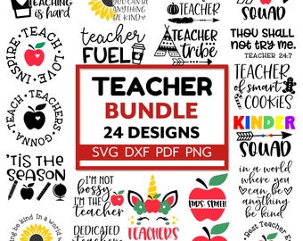 Teacher SVG Bundle, Teacher Quotes, Back to School PNG, Teacher Life Designs, Funny Teacher SVG, Teacher Appreciation Cut File for Cricut
