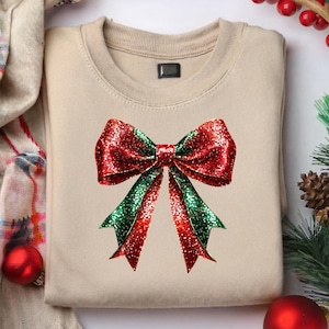 Coquette Christmas png, Coquette Bow png, Christmas Girly png, Glitter Bow png, Sequins Holiday png, Merry xmas Retro Christmas png Disco